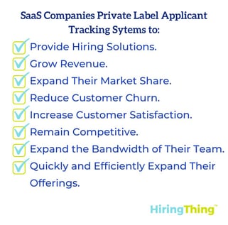  This listicle shows why SaaS companies private label an applicant tracking system. 
