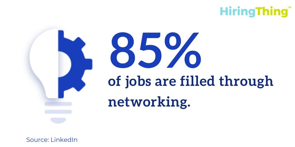 employers fill up to 85% of jobs through networking.