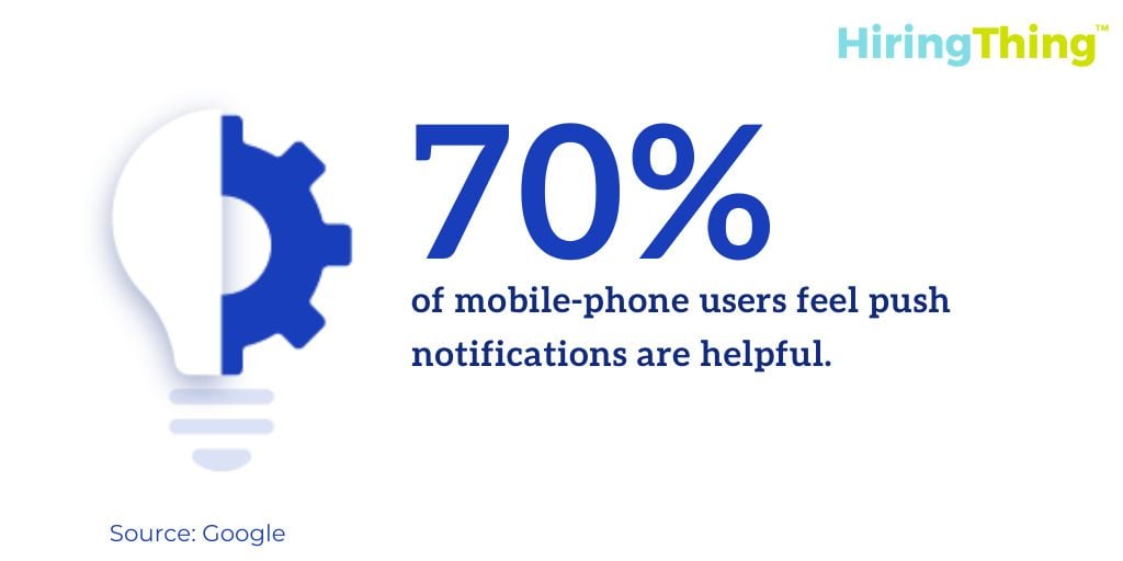 70% of mobile-phone users feel like push notifications are helpful.