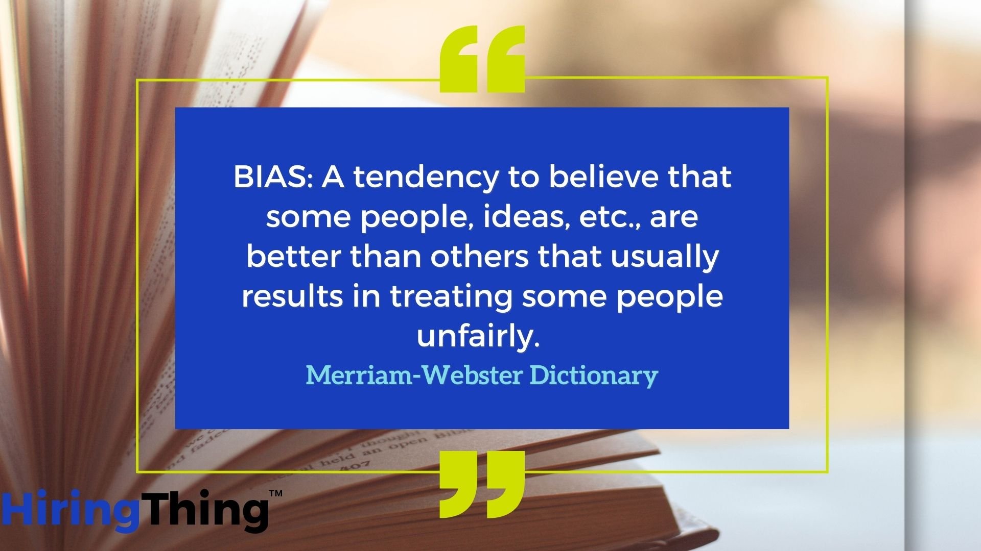 The Merriam-Webster dictionary definition of bias.