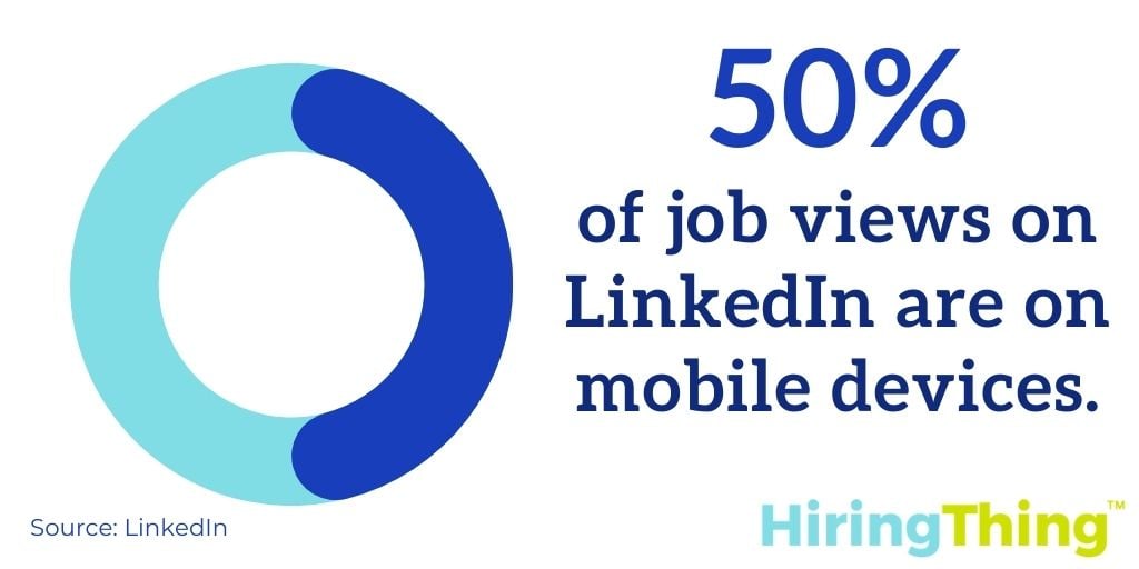 50% of job views on LinkedIn are on mobile devices. 