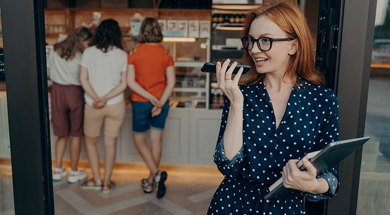 A SaaS professional discussing her new white label HR Tech solutions. 