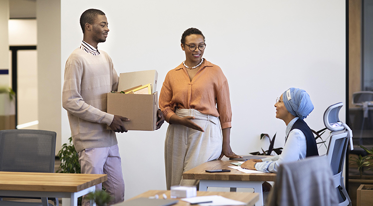 Three professionals practice DEI recruiting.