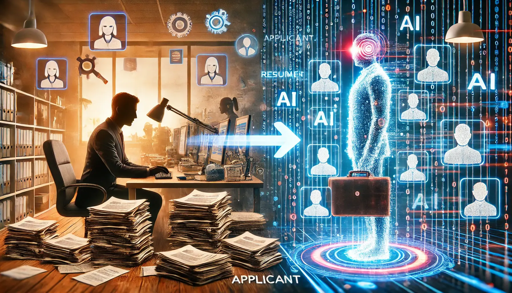 a person using AI to browse resumes
