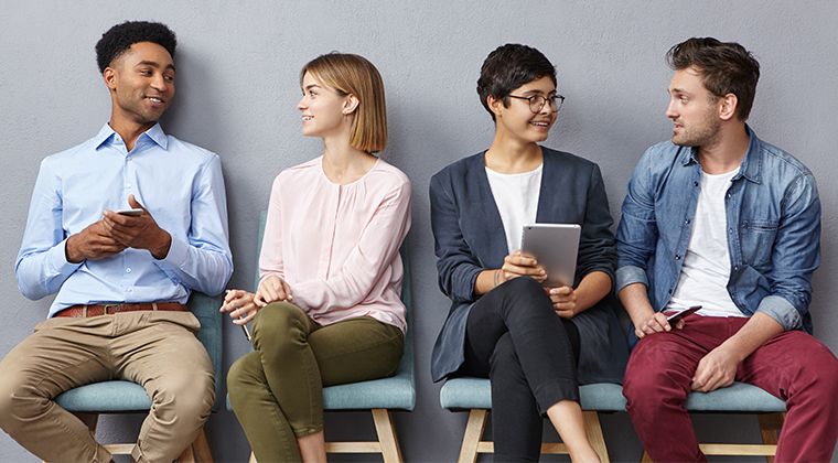 Job candidates waiting for an interview